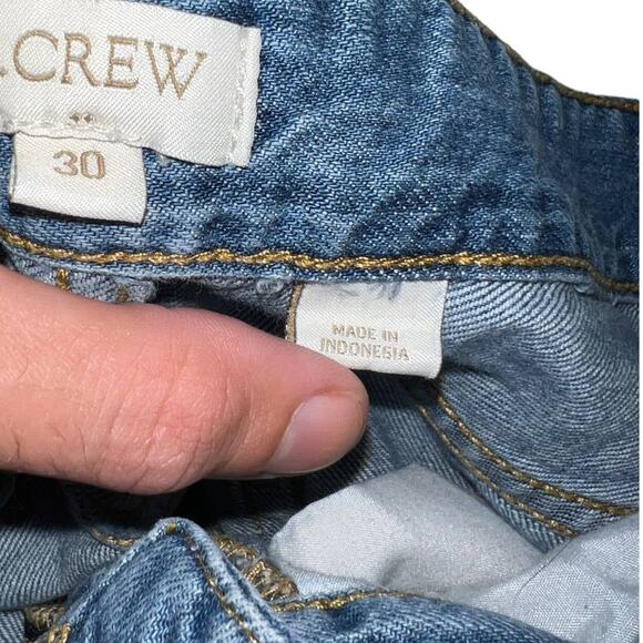 J.Crew Distressed Patchwork Boyfriend Jeans Plaid Detail Size 30 Crop Ankle - Picture 6 of 16